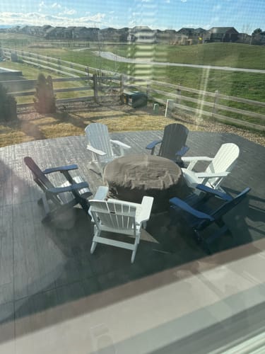 Customer photo review of DuraWeather Poly® King Size Folding Adirondack Chair - Exclusive Wood Grain Poly-resin