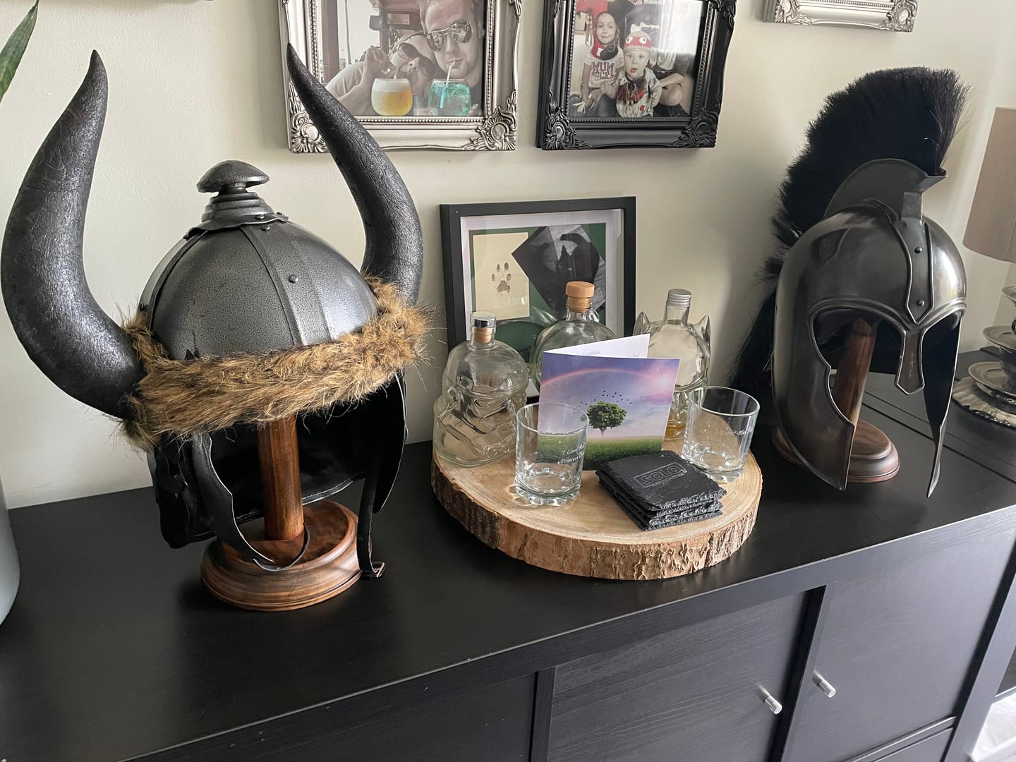Customer photo review of Wooden Helmet Stand