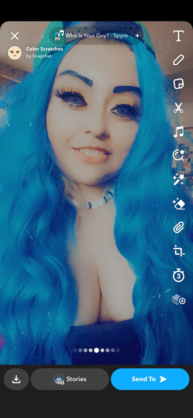 Customer photo review of New York Blue Prescription Coloured Contact Lenses