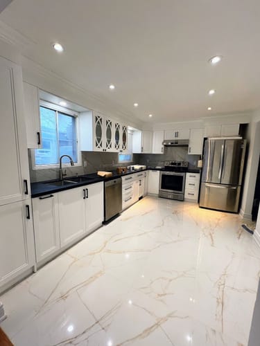 Customer photo review of Add-On - Glass Cabinet Door - For 30" High Wall Cabinets - Painted