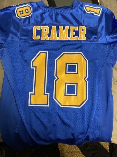 Customer photo review of Custom Royal White-Light Blue Mesh Authentic Football Jersey