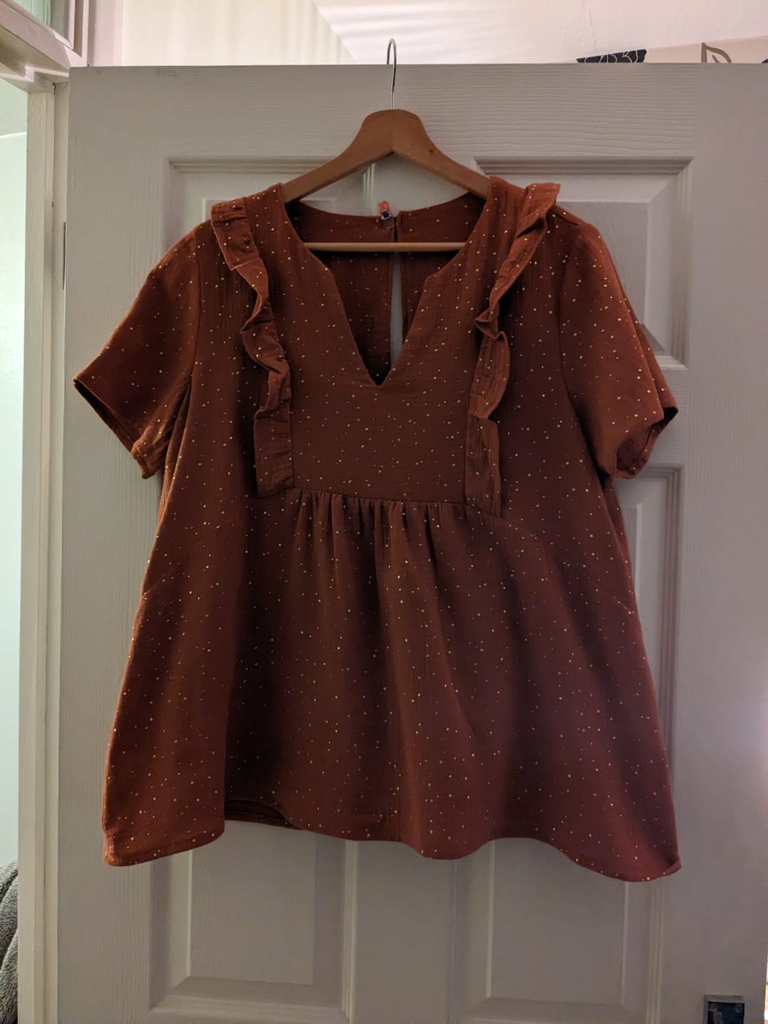 Customer photo review of Gold Speckled Double Gauze Fabric