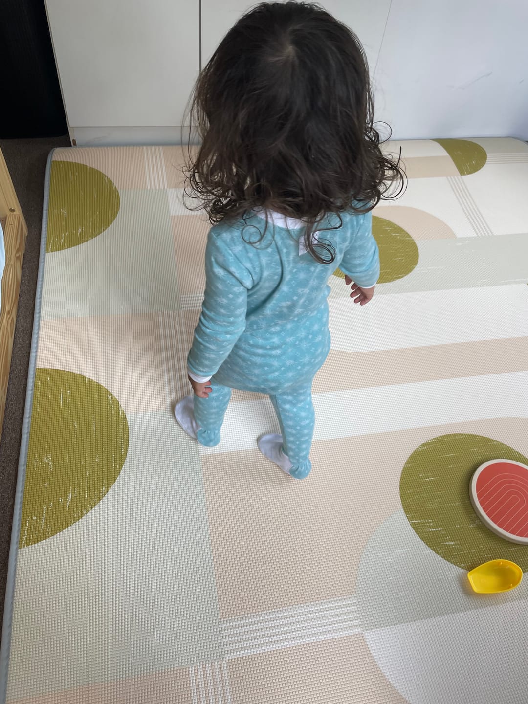 Customer photo review of Sunset Geo/ In The Clouds Pink Play Mat