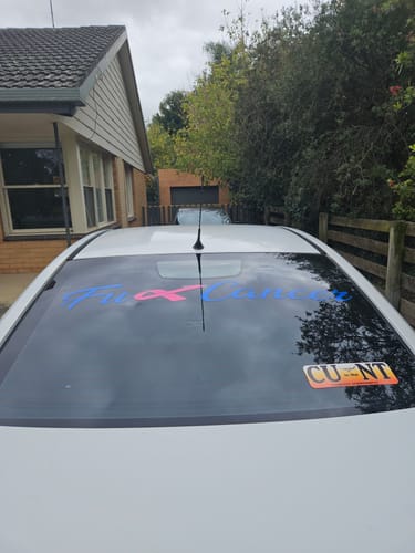 Customer photo review of Fuck Cancer Banner