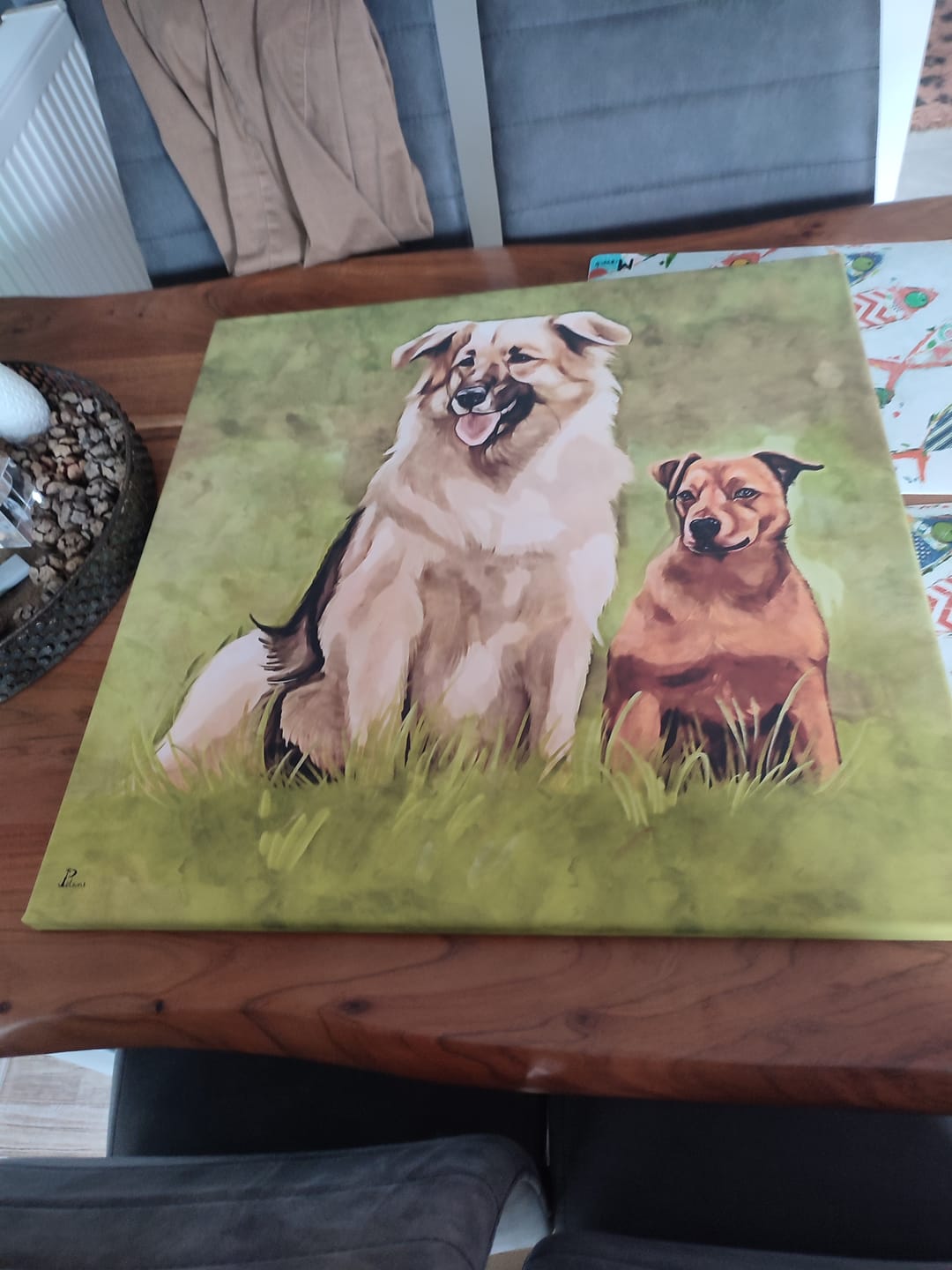 Customer photo review of Handgemaltes Haustierportrait auf Premium Leinwand im Wasserfarben Stil
