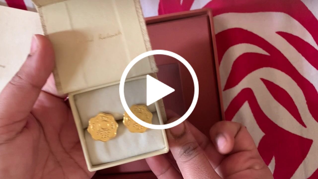 Customer video review of Cufflinks 10 Paise - Goldplated