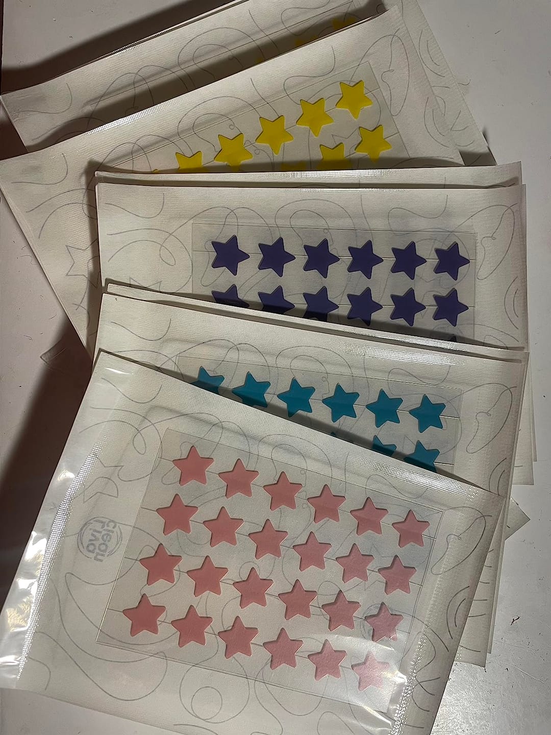 Customer photo review of 240 CT Mixed Superstar Pimple Patches w/Salicylic Acid & Tea Tree Oil