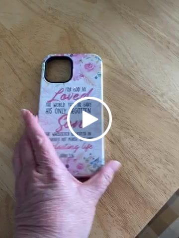 Customer video review of Bible verse phone cases: For God so loved the world John 3:16 Floral phone case