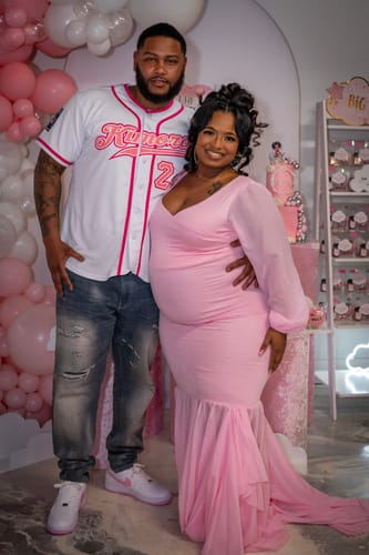 Customer photo review of Custom White Medium Pink-Pink Authentic Baseball Jersey