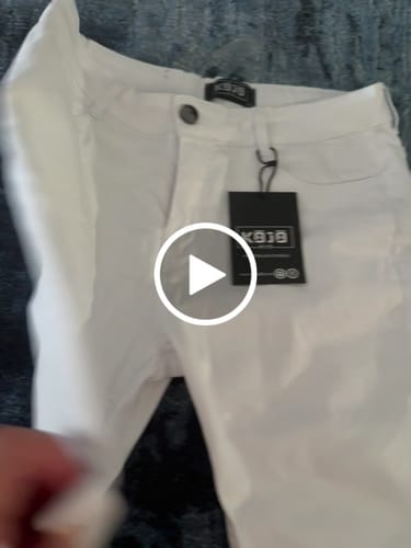 Customer video review of Ultra Stretch Denim Shorts - White