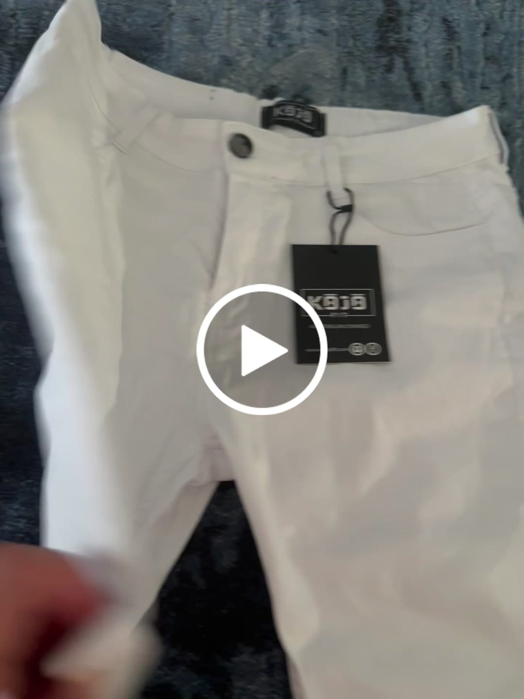Customer video review of Ultra Stretch Denim Shorts - White