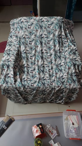Customer photo review of Artic Forest Elastic Sofa Slipcovers