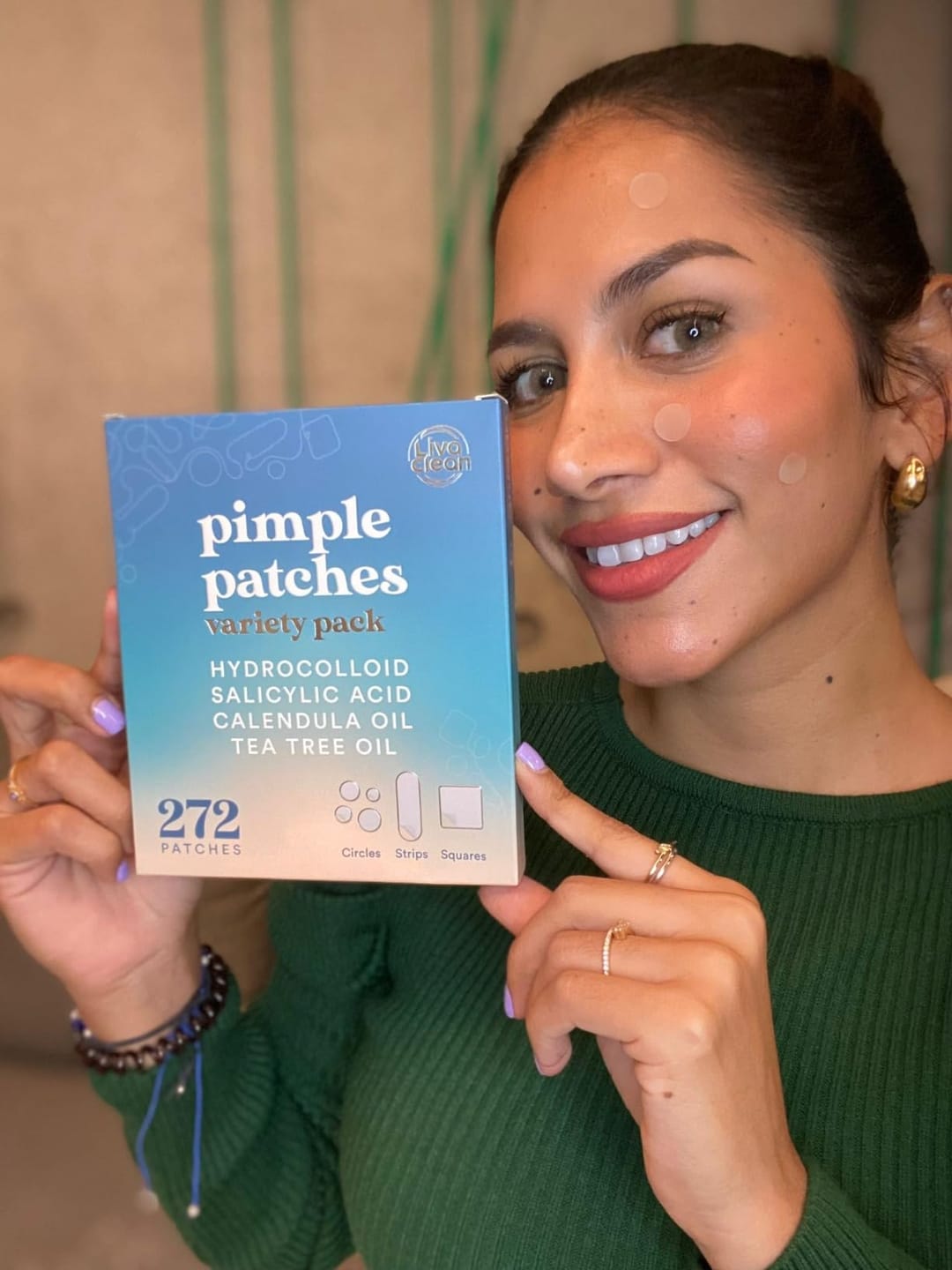 Customer photo review of 272 CT Pimple Patches Variety Pack w/ Tea Tree Oil, Salicylic Acid & Calendula Oil