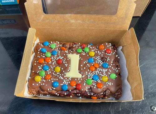 Customer photo review of Mini birthday brownie