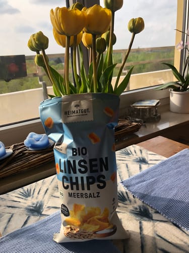 Kundenbewertung mit Foto zu Bio Linsen Chips Meersalz