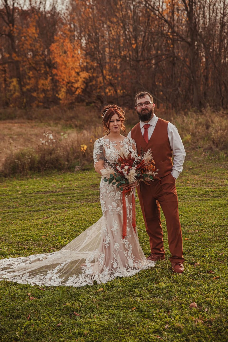 Customer photo review of Terracotta Satin Necktie