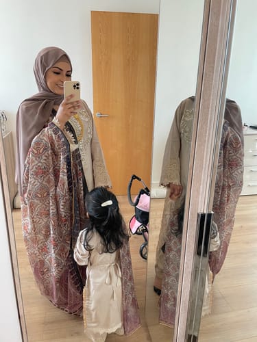 Customer photo review of Nakhra Viscose Mummy & Me Ladies Beige Eid Outfit MNC01