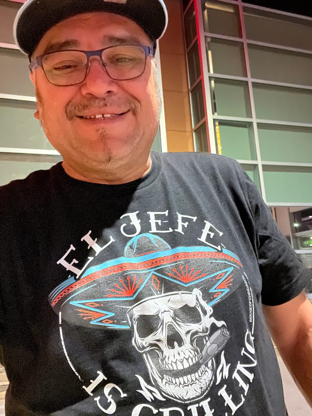 Customer photo review of Premium El Jefe Is Grilling OG Greaser Tee