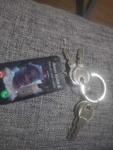 Customer photo review of Personalized The Call I Wish I Could Make Memorial Keychain