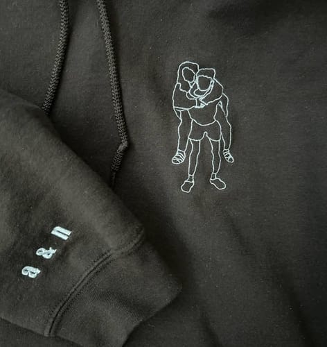 Customer photo review of Custom Photo Line Drawing Embroidered Sweatshirt