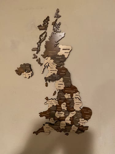 Customer photo review of 3D Wooden Multilayered Wall Map Of United Kingdom