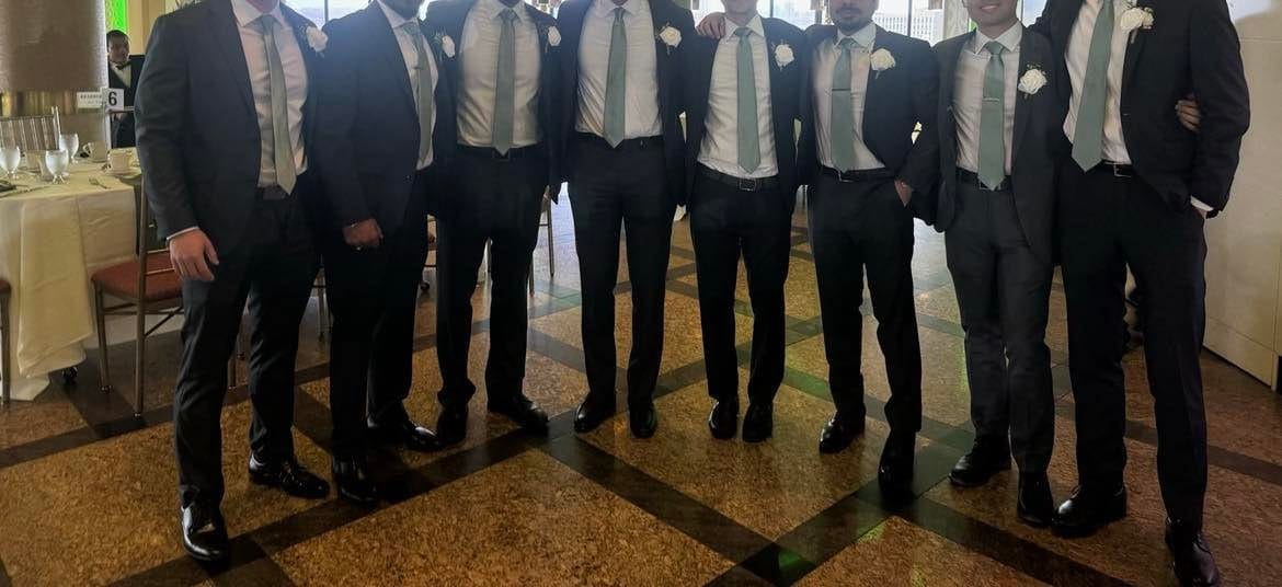 Customer photo review of Sage Satin Necktie