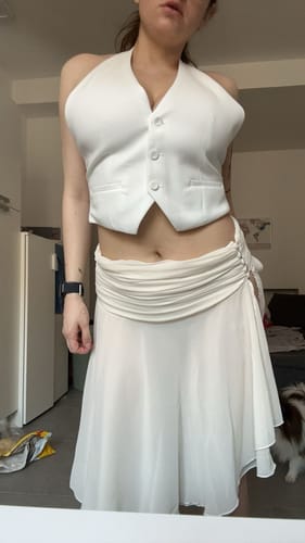 Customer photo review of Diana Midi Skirt - Chiffon Ivory