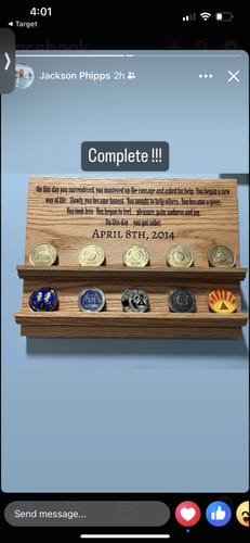 Customer photo review of Stood in the Sunlight 10 Year Specialty AA Recovery Medallion - Tri-Plated Ten Year Chip/Coin