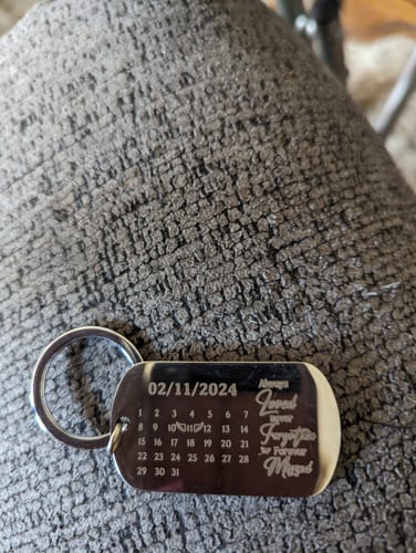 Customer photo review of Personalized The day you Left Memorial Stainless Steel Keychain