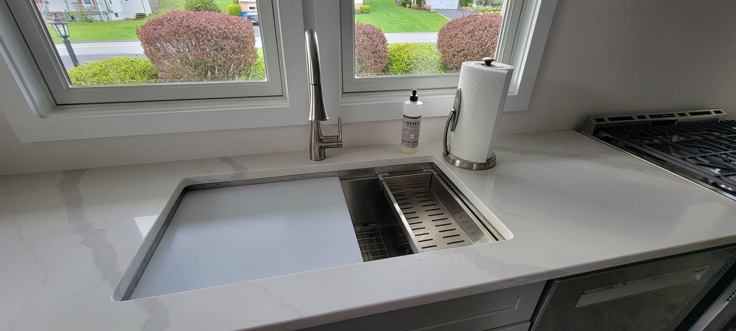 Customer photo review of 33" Undermount Workstation Sink – 16 Gauge Stainless Steel Single Bowl – Offset Drain Right – Seamless Drain (5LS33R)