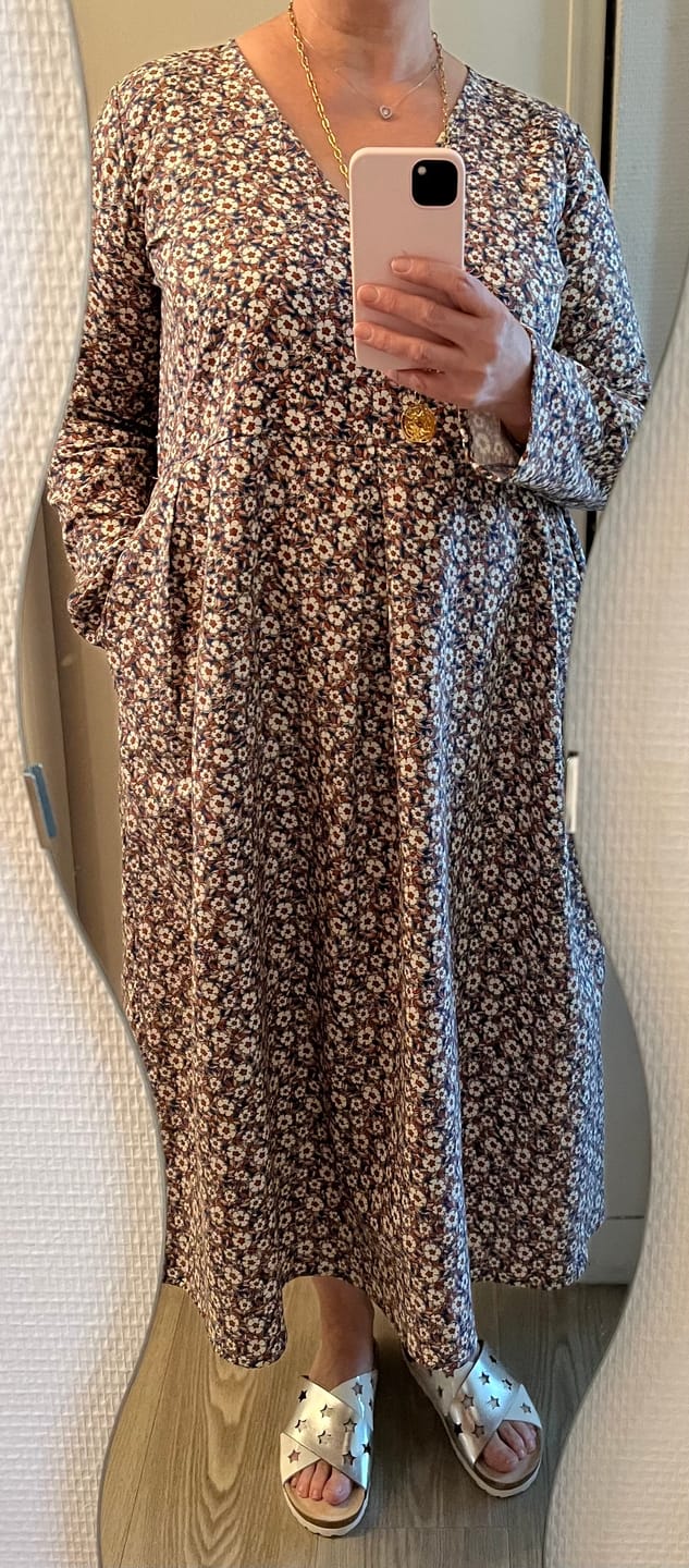 Customer photo review of Robe Romane - coton texturé imprimé Mariane