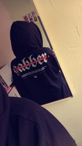 Customer photo review of Gabber Oversized Zipper Hoodie (Backprint)