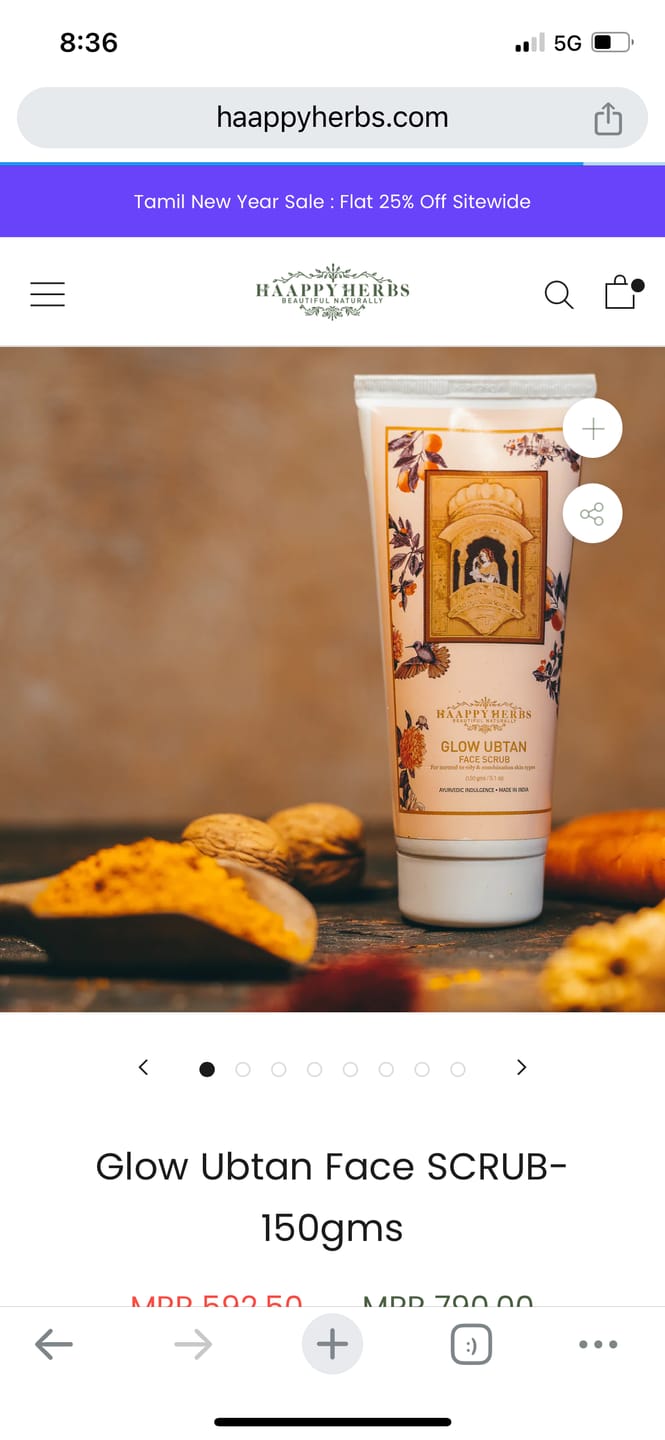 Customer photo review of Glow Ubtan Face SCRUB-150gms