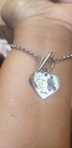Customer photo review of Personalized Heart Bracelet I'm Always With You - Memorial Gift For Family, Friend