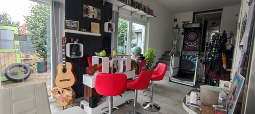 Customer photo review of ExotischerLeben Raumteiler Designer Teakholz Trennwand Maze 180 x 120 cm Raumteiler Holz Optik