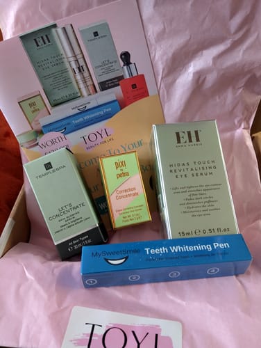 Customer photo review of The Monthly Beauty Box curated for Women over 40