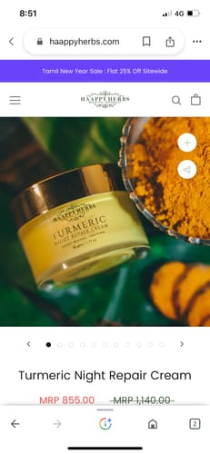 Customer photo review of Turmeric Night Repair Cream