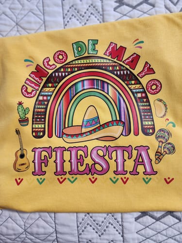 Customer photo review of Fiesta Rainbow DTF Transfer