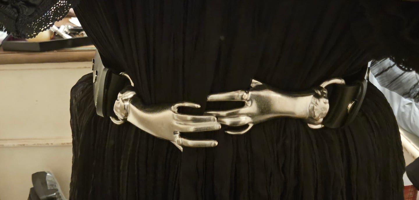 Customer photo review of Victorian Hands Belt in Silver