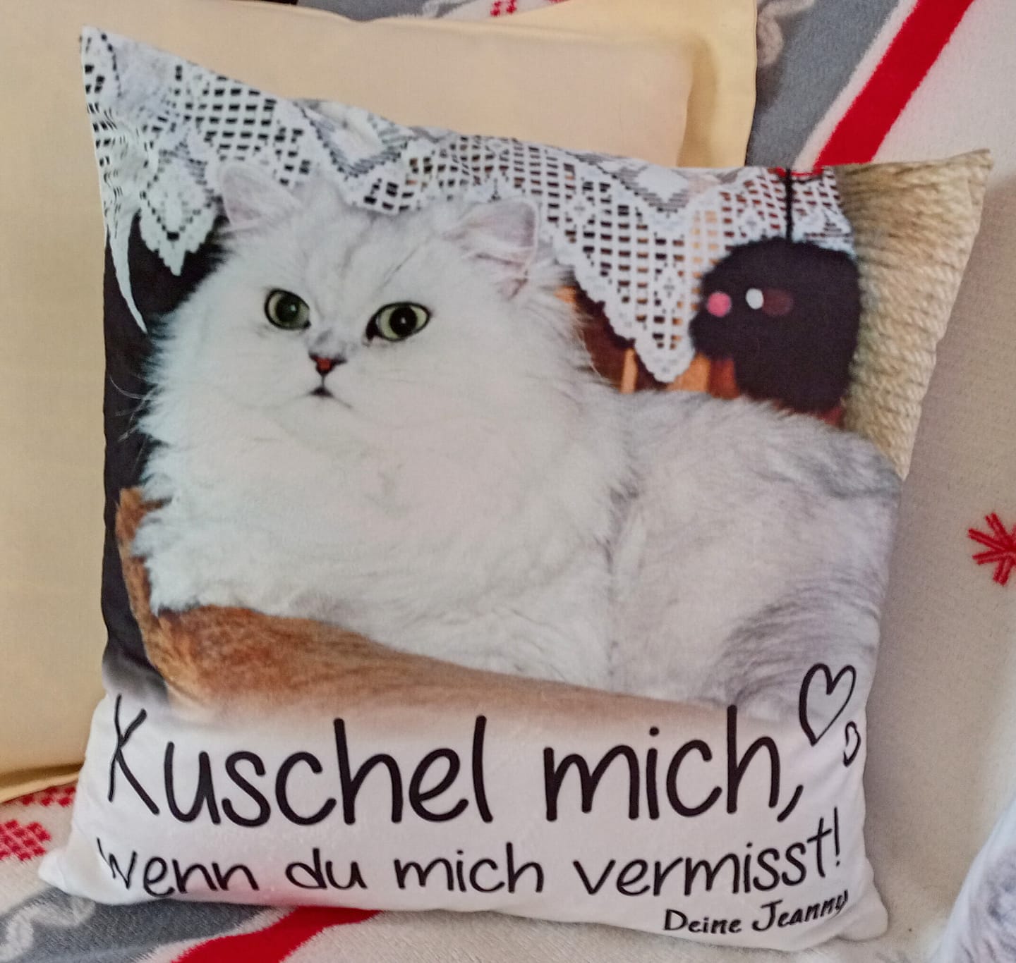 Customer photo review of Kuschel mich, wenn du mich vermisst - Individuelles Kissen