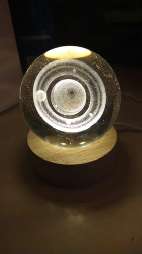 Customer photo review of 3D Crystal ball Crystal Planet Night Light Laser