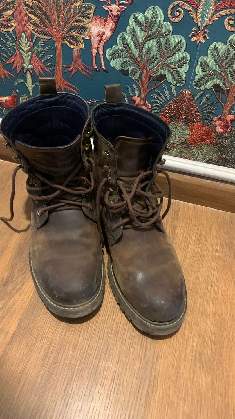 Customer photo review of boots derby rusty wrangler