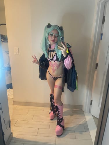 Customer photo review of DANGER Cyber Cat Bikini with Sleeves