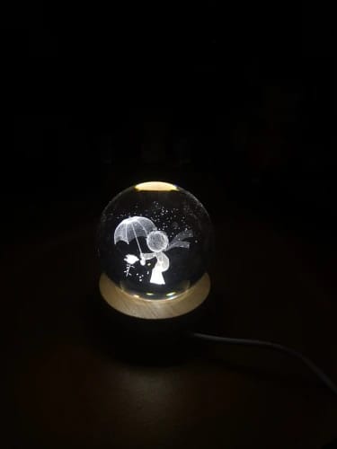 Customer photo review of 3D Crystal ball Crystal Planet Night Light Laser
