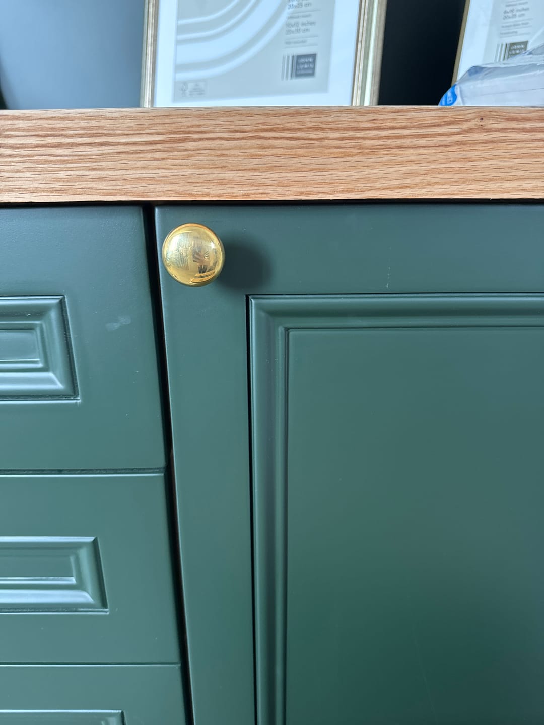 Customer photo review of Classic Polished Brass Cupboard Handles