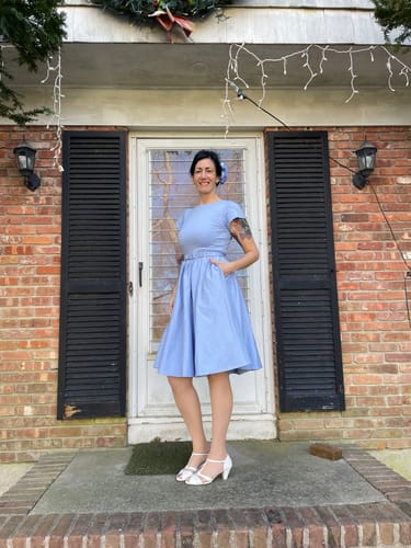 Customer photo review of Avon Swing Dress in Periwinkle Blue - Vixen by Micheline Pitt
