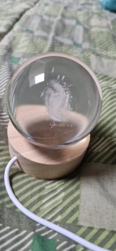 Customer photo review of 3D Crystal ball Crystal Planet Night Light Laser