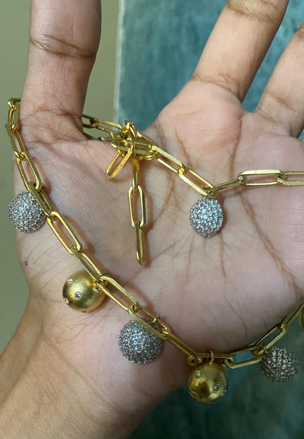 Customer photo review of 2 in 1 Narmada Earrings