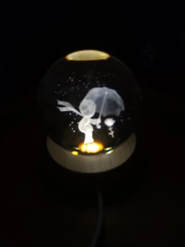Customer photo review of 3D Crystal ball Crystal Planet Night Light Laser