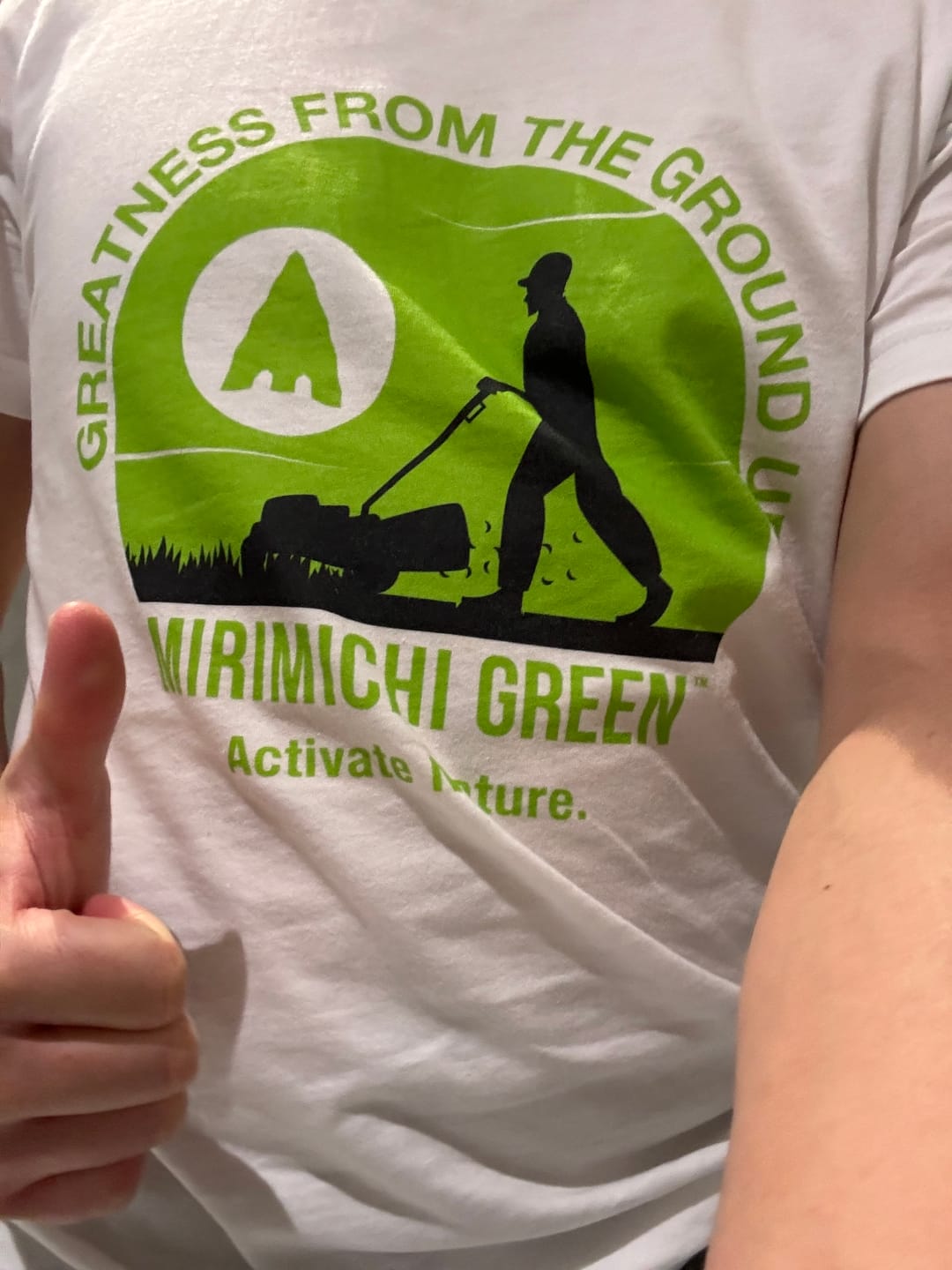 Customer photo review of Greatness from the Ground Up T-shirt